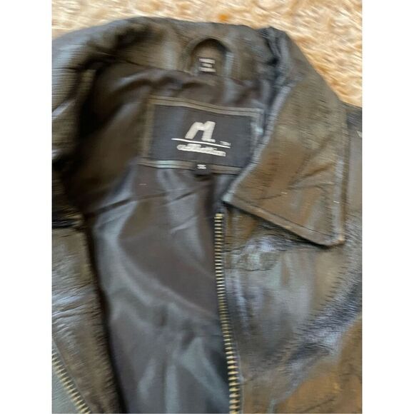 Vintage 90s leather patchwork‎ jacket size small - Picture 5 of 6